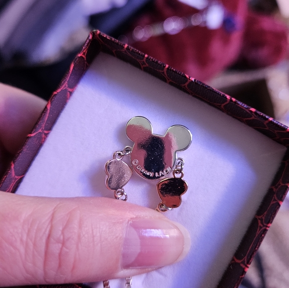 Mickey Mouse Silver and Rose Gold Tone with Crystals Bolo Bracelet - Picture 4 of 4